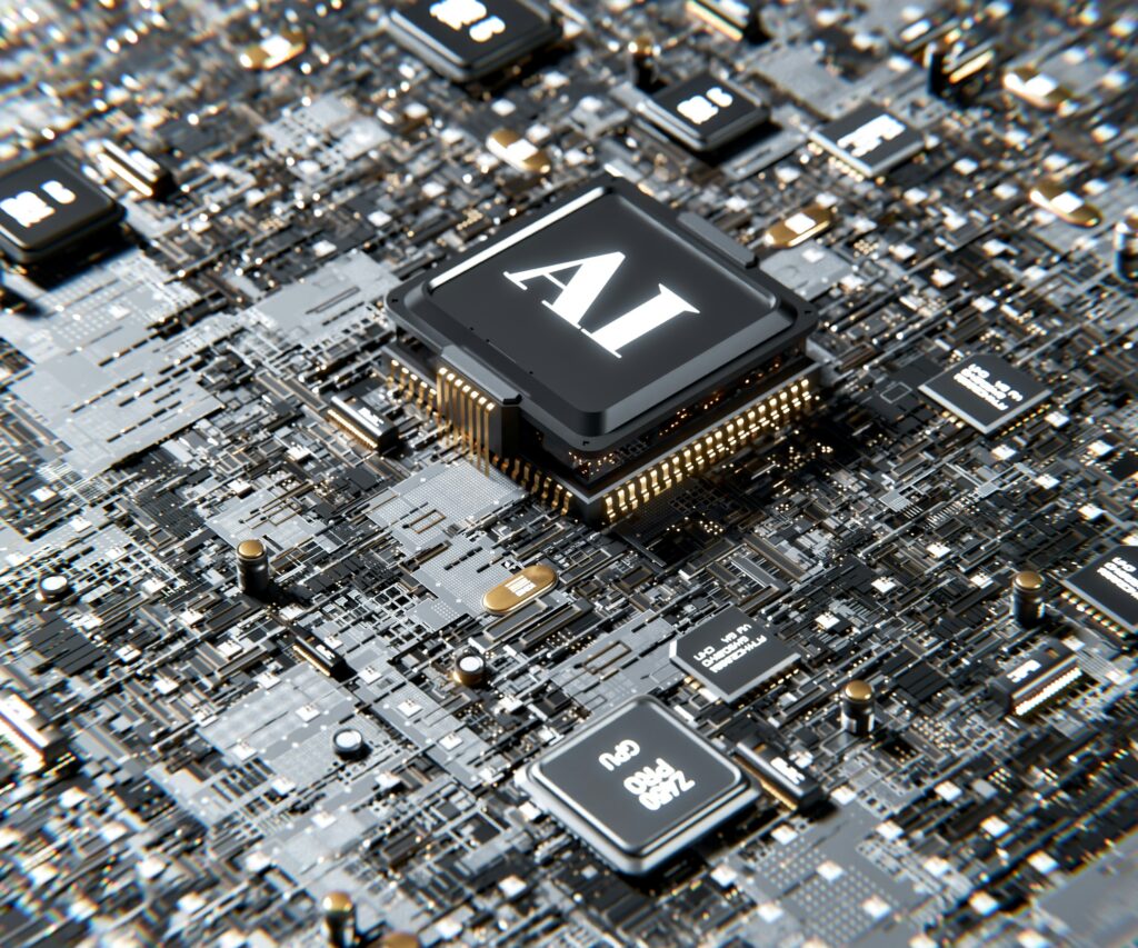 3D render of AI and GPU processors